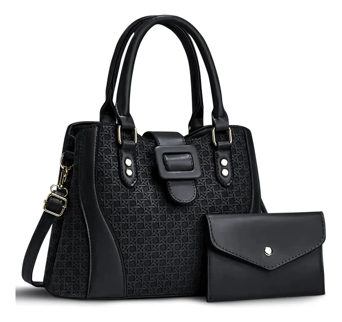 Bolsas femininas vintage, bolsas femininas, moda, PU, impermeável, cor preto Ktmouw MLKT81061
