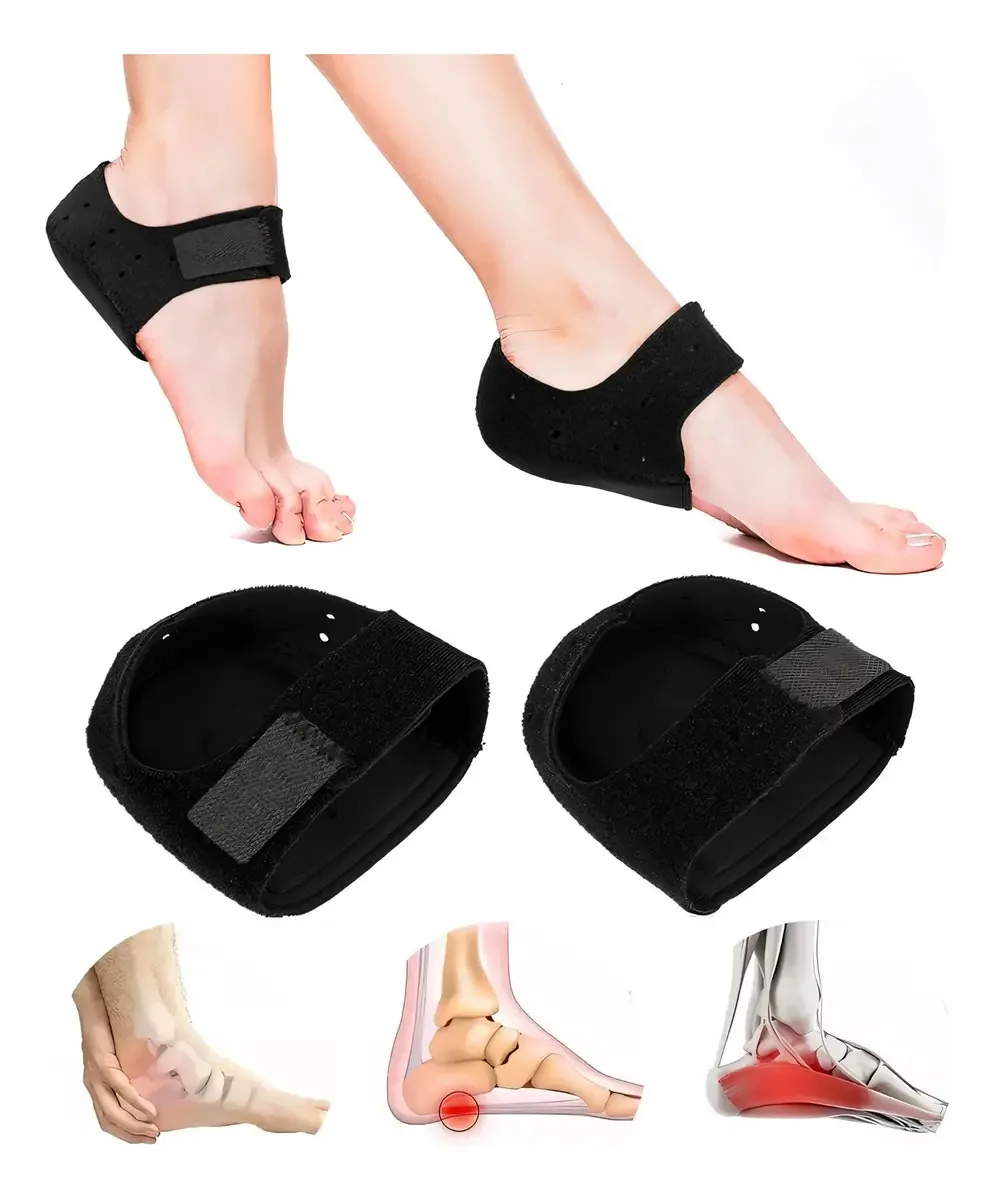 1 par de protetores de calcanhar em gel, almofadas ortopédicas de calcanhar para esporão calcâneo e fascite plantar, alívio da dor, cor preta Vmimv