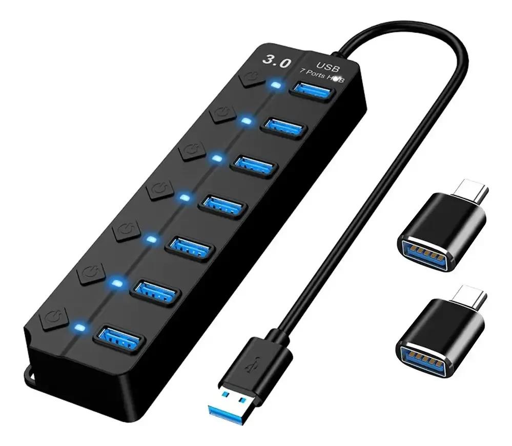 Gitifo F30208-3p Hubs-USB 3.0 com 7 portas com switch separado