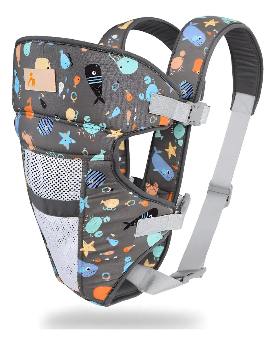 Bolsa de cintura para bebês: mochila ergonômica multifuncional de enfermagem, cor: triângulos cinzentos