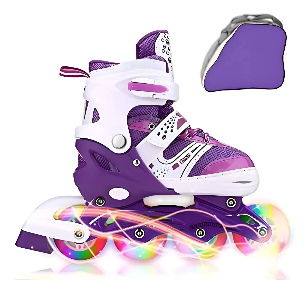 Jifar - Patins em linha ajustáveis, com rodas iluminadas. Cor: Roxo