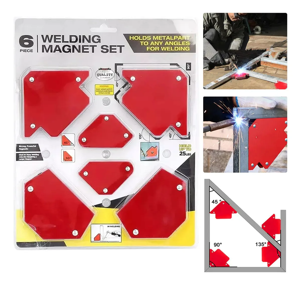 Quadrado magnético Marhynchus Kit 6 para ferramentas de soldagem magnética