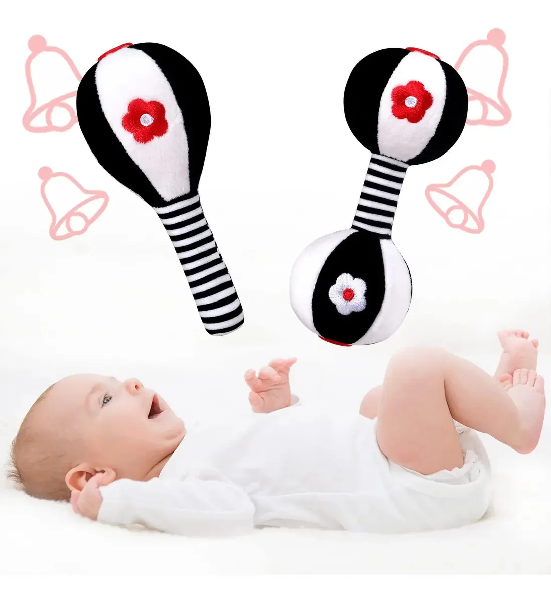 Chocalhos para bebês de 0 a 6 meses, brinquedos para recém-nascidos. Cor Multicolor