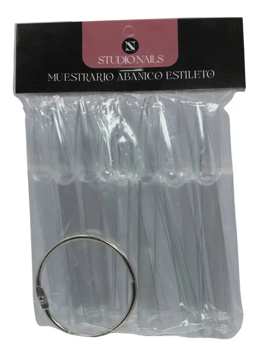 Ventilador com amostra de anel, 50 pregos Stylus. Estúdio Nails