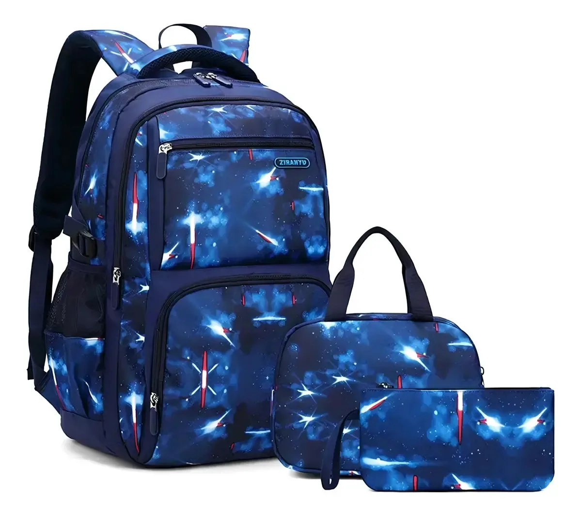 Mochila escolar, lancheira, pacote escolar, 40l, cor azul Galaxy
