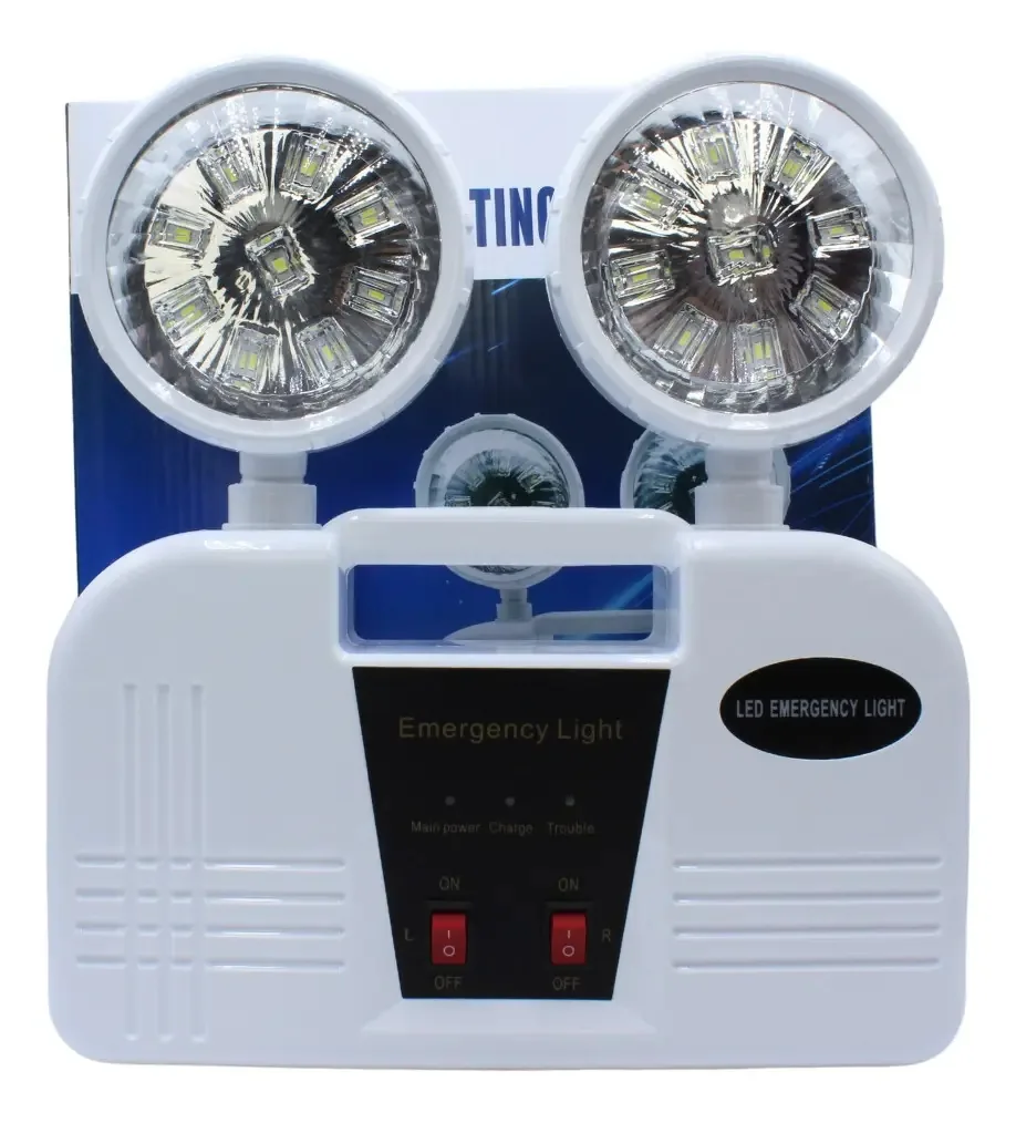 2 luzes de emergência LED endereçadas à bateria recarregável, cor branca
