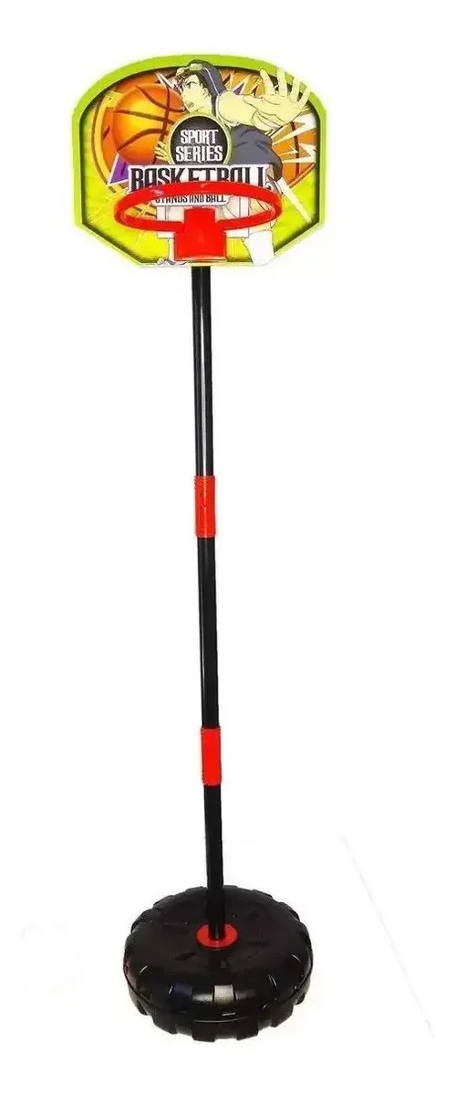 Cesta de Basquete Infantil Completa com Mastro, Bola e Bomba para Crianças
