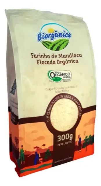 Farinha De Mandioca Flocada Orgânica Biorgânica 300g