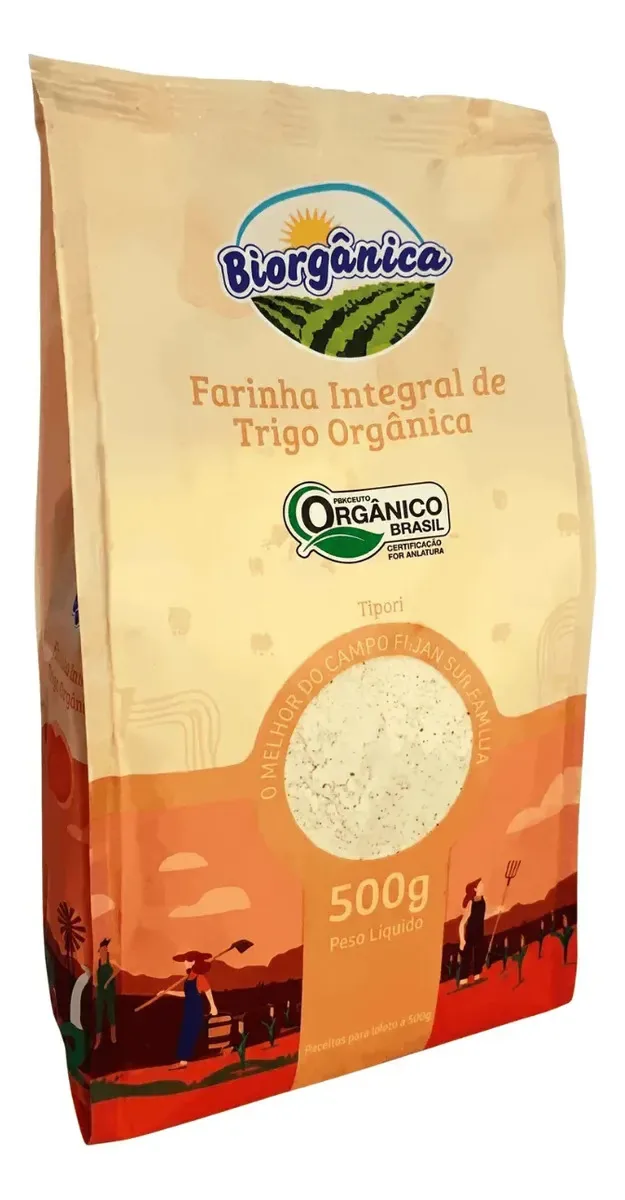 Farinha De Trigo Organica Integral Biorgânica 500g