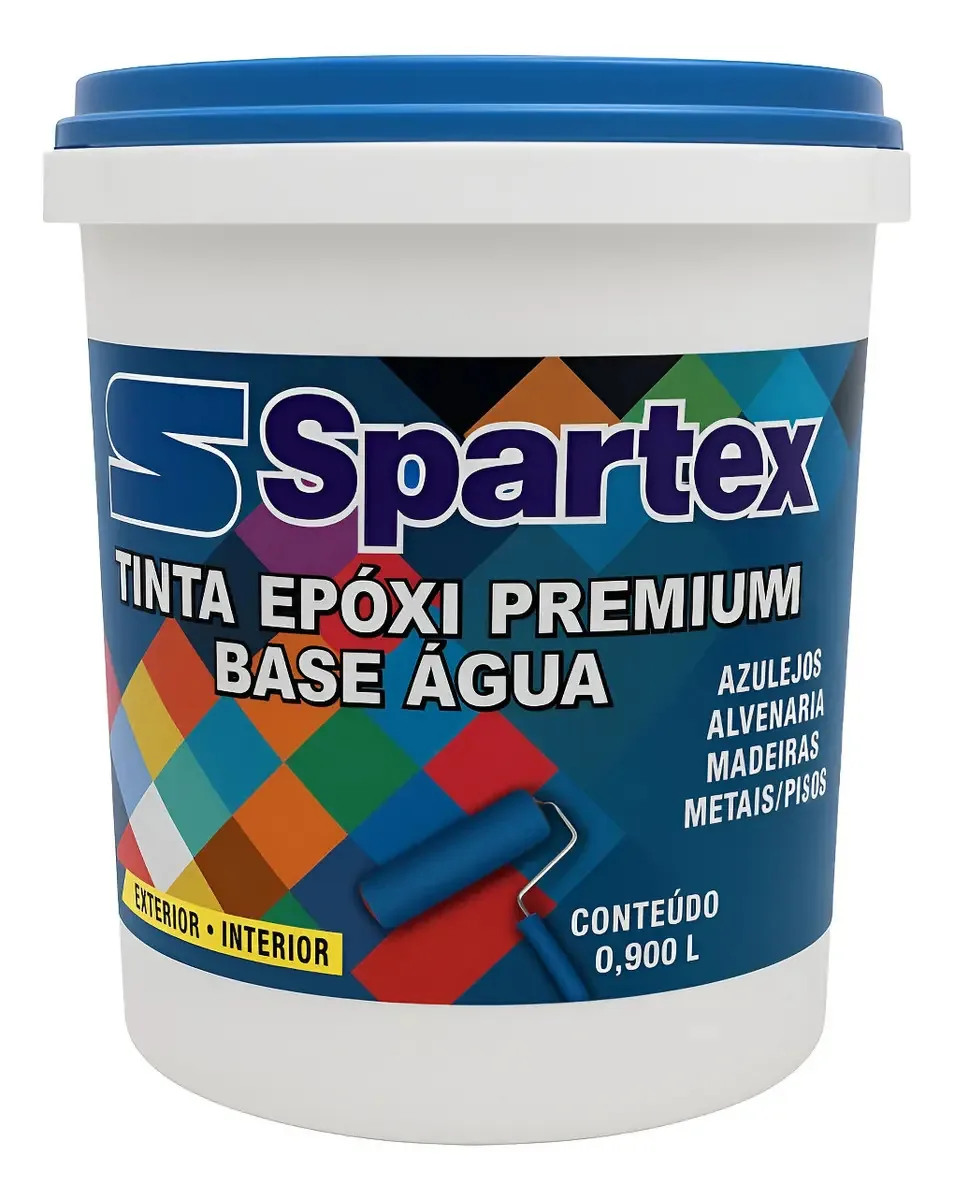 Tinta Epóxi Spartex 900ml Preto Brilhante Base Água Para Pisos
