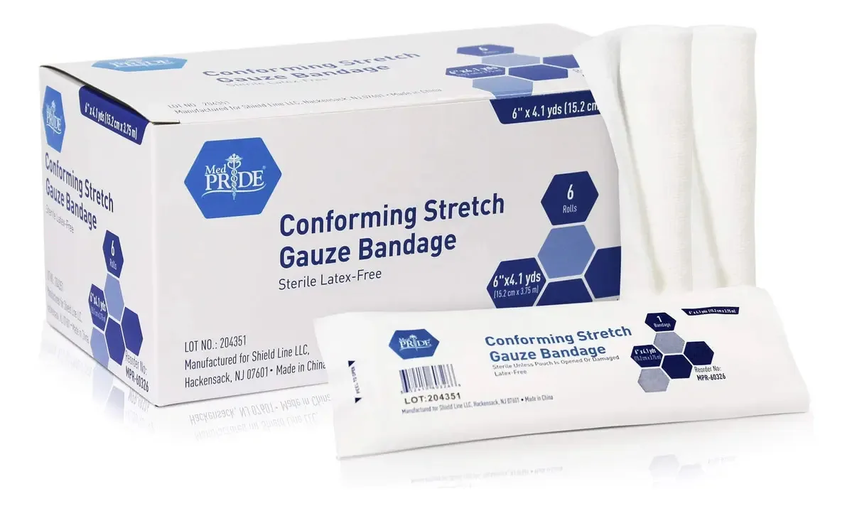 Medpride - Bandagens elásticas de gaze conformes, 6 rolos de 6
