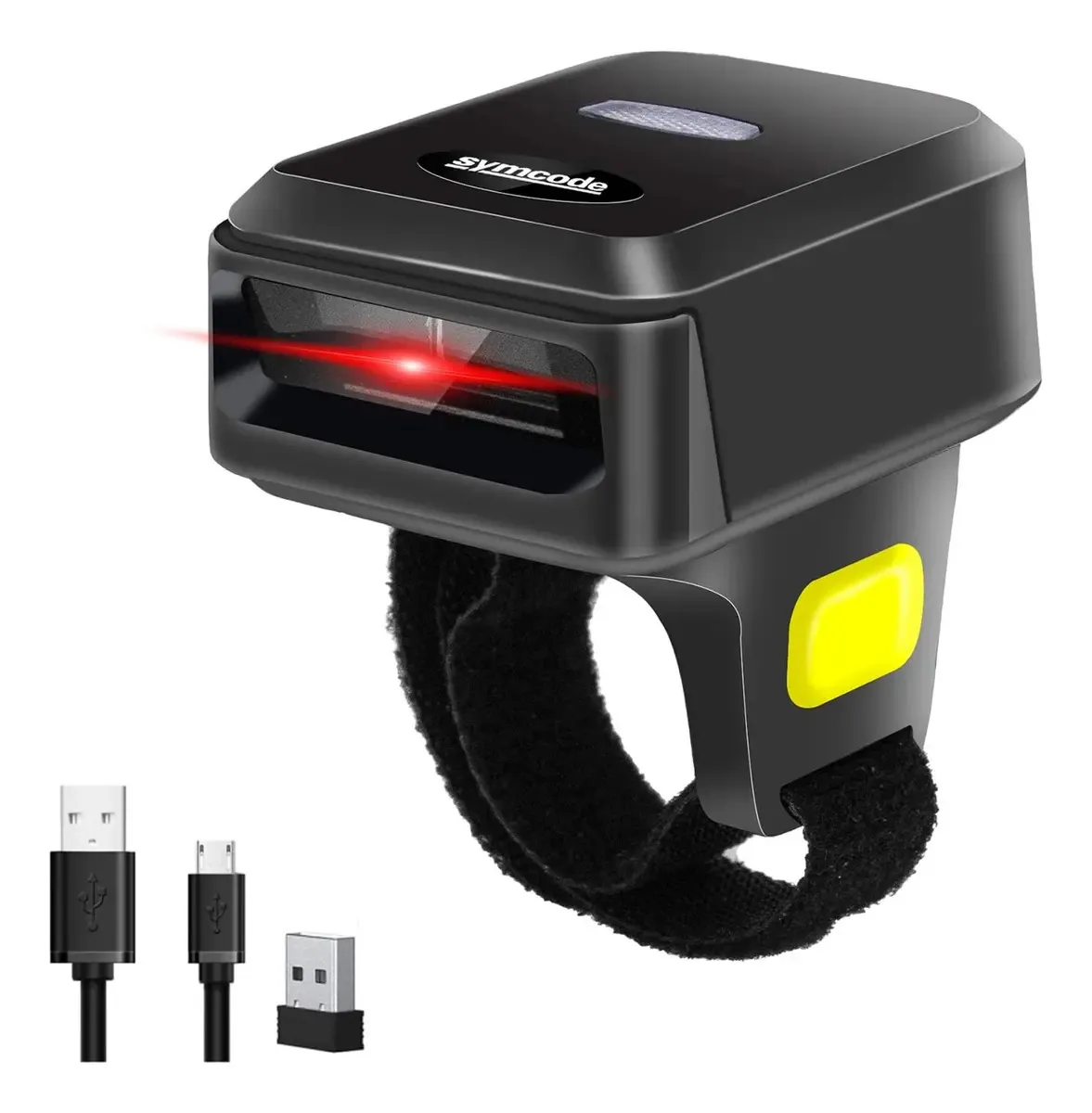 Leitor de código de barras Bluetooth Ring 2d, Min