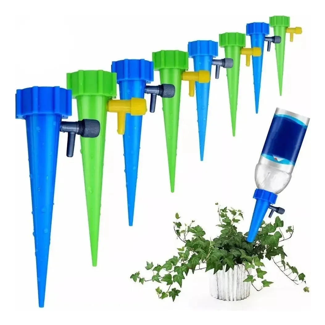 10 x Estaca automática de irrigação por gotejamento para garrafa