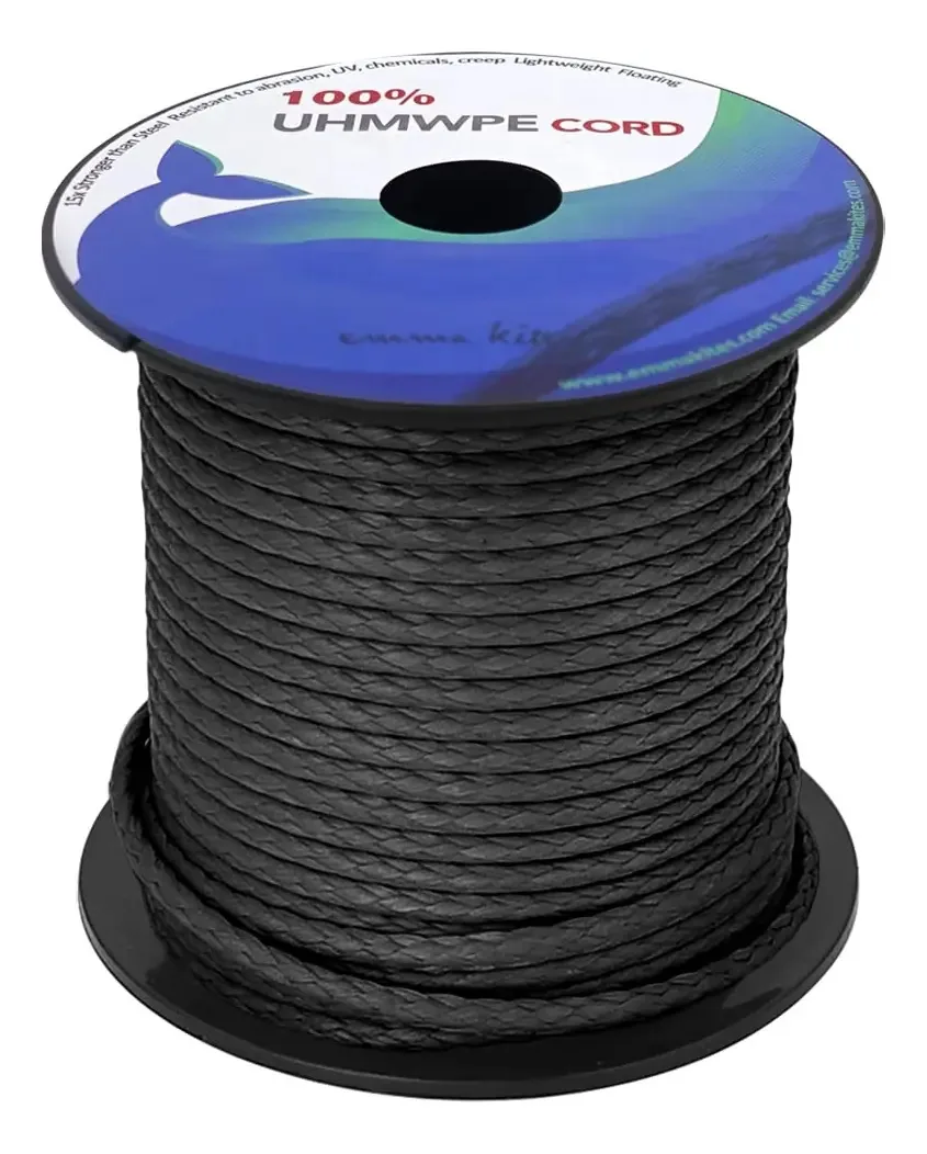 Cabo Trançado Emma Kites 100% Uhmwpe Resistente à Abrasão. Cordão de Utilidade de Baixa Elasticidade para Pipas, Surf, Whoopie, Aparelhamento, Pesca Submarina, Caiaque, Reparação de Sobrevivência, Cor