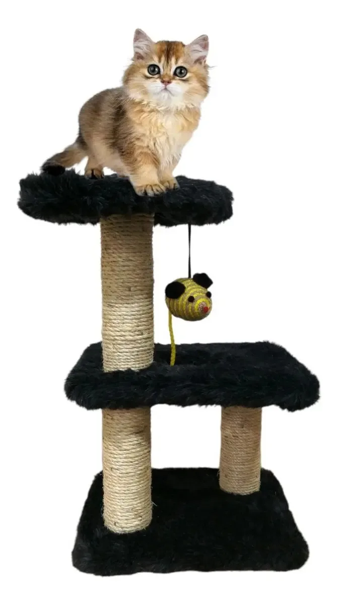 Raspador móvel para gatos Kanino KA1004 Móveis para gatos pequenos, cor preta