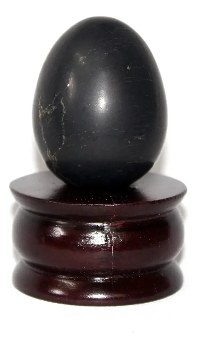 Ovo de pedra preciosa shungita energizado Jet 45-50