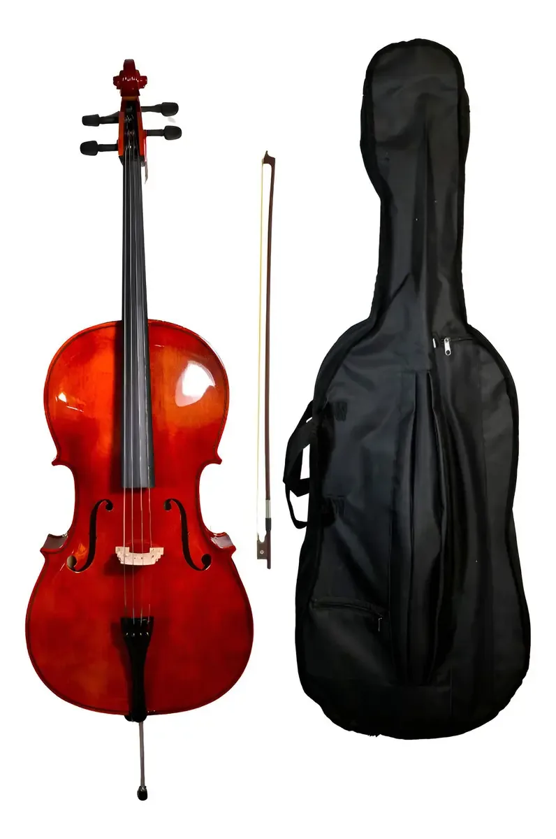 Violoncello Paris 4/4 com acabamento brilhante, estojo e capa