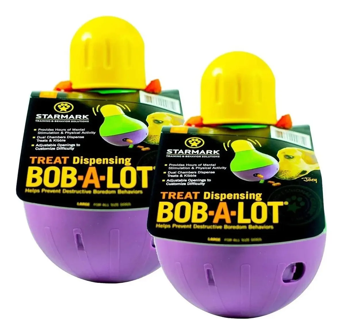 Brinquedos interativos Starmark Bob-a-lot para cães, 2 unidades