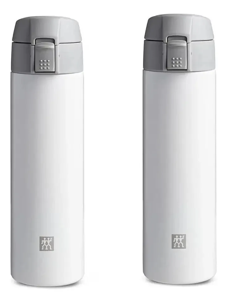 Kit 2 Garrafas Térmicas 450ml Cinza E Branco Zwilling Thermo