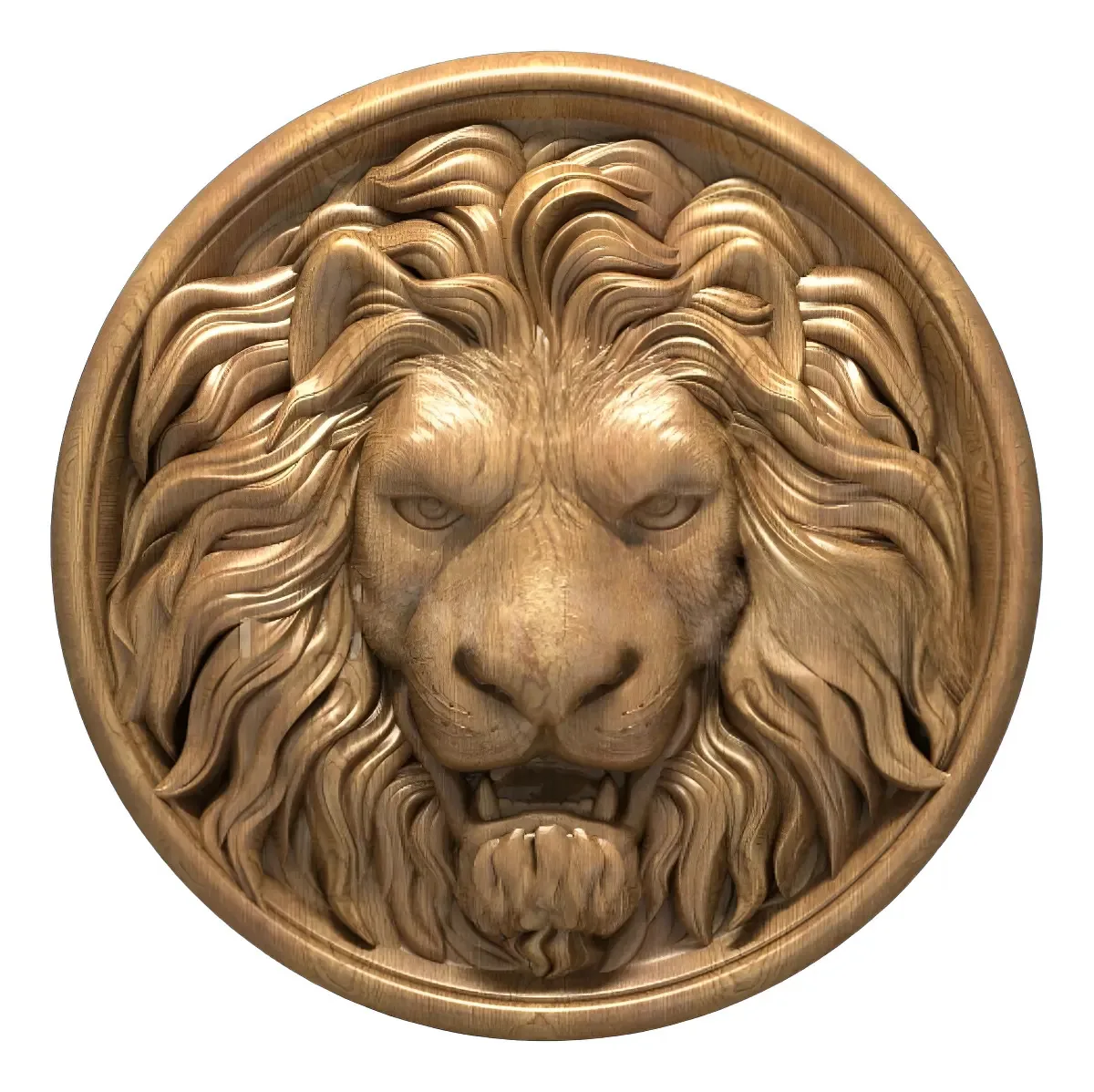 Arquivo STL 3D Leão Alto Relevo para Usinagem e Impressão WoodFy