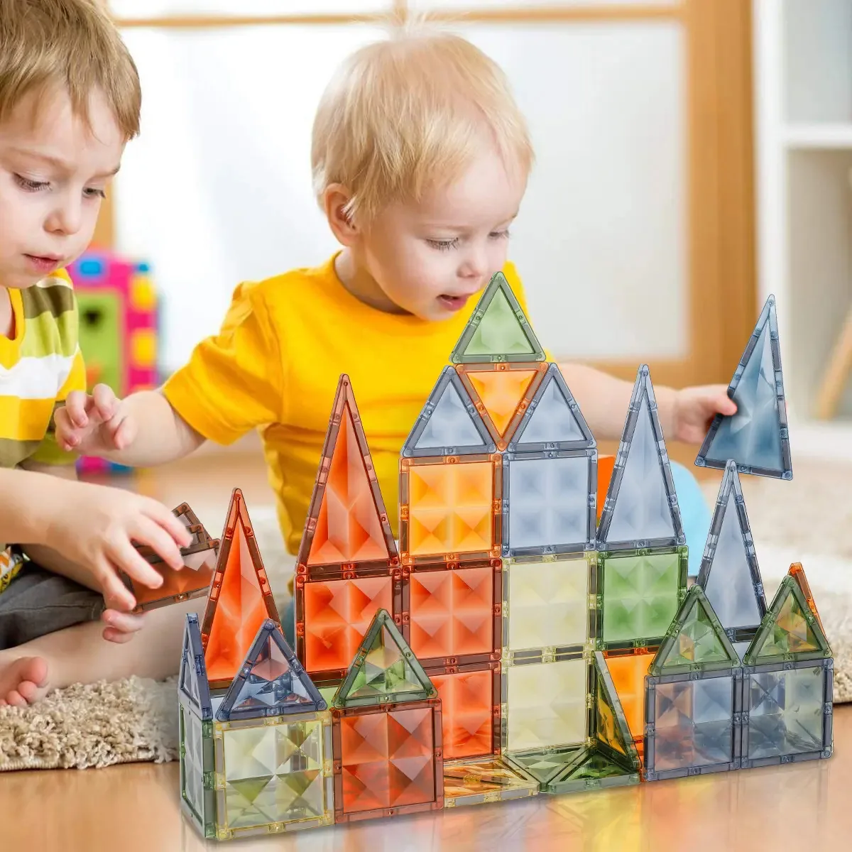 Happy Max Blocos De Construção Magnéticos Construção Empilhamento Jogo 58 Pecas Educação Infantil