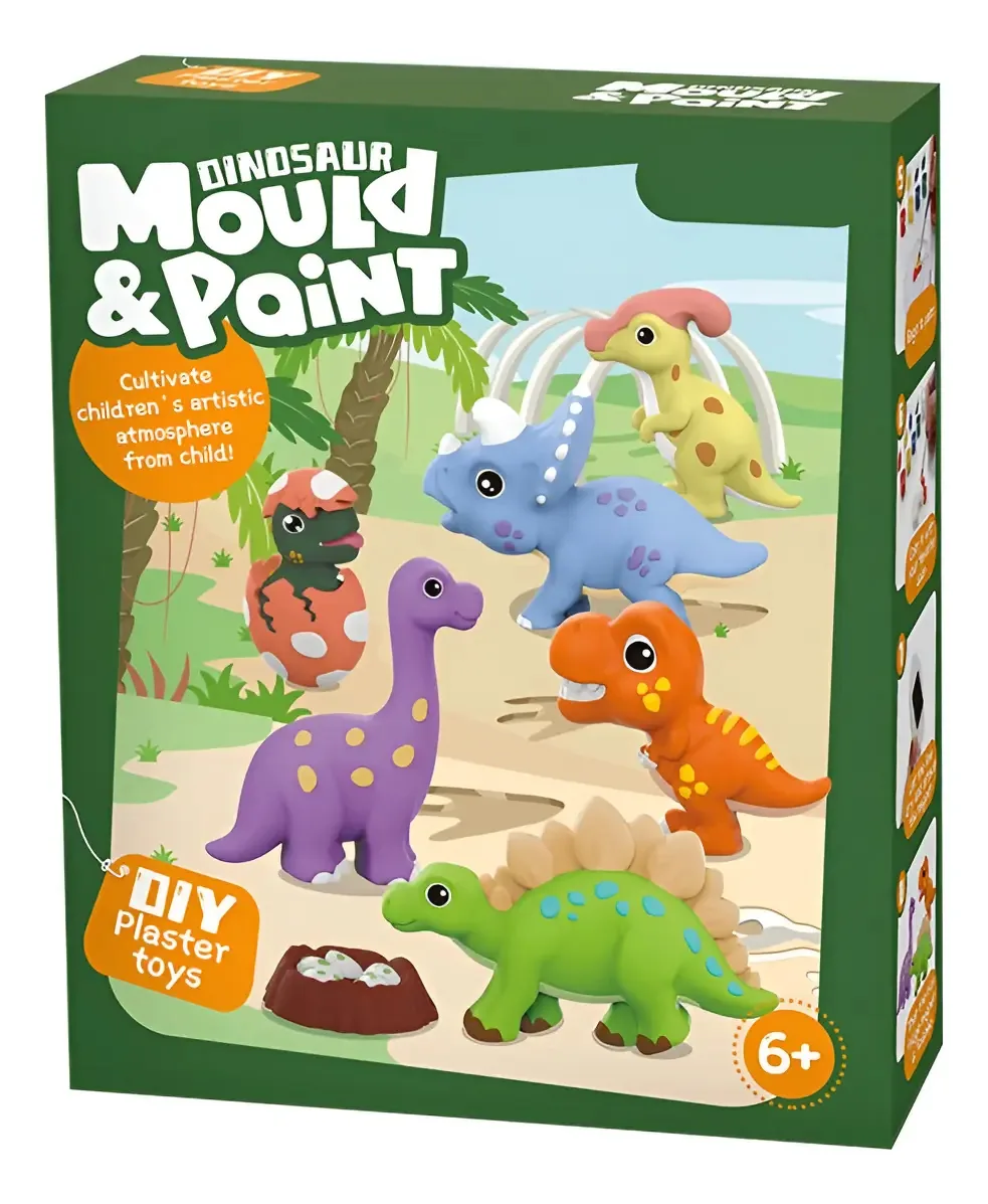 Kit de moldes e pintura DIY para artesanato criativo de dinossauros