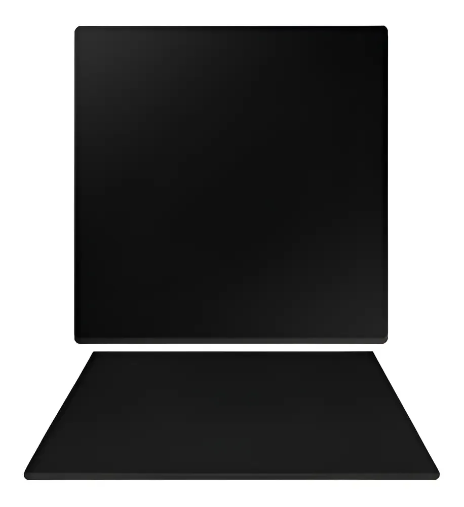 Tampo De Mesa Mdf Preto Quadrado 80cm X 15mm