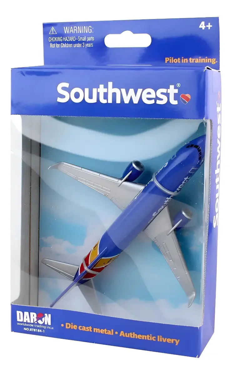 Avião em escala azul da Southwest Airlines