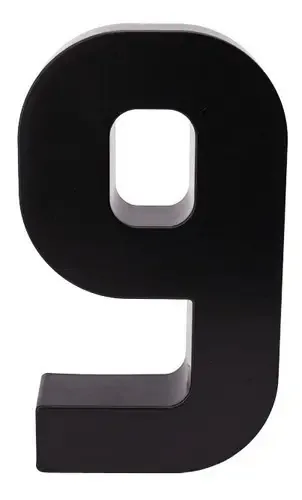 Numero Residencial E Comercial 20cm Nº9 Preto Uv
