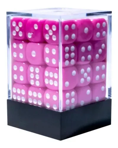 Central Dices Conjuntos 36 Dados D6 Opaco Rosa E Branco