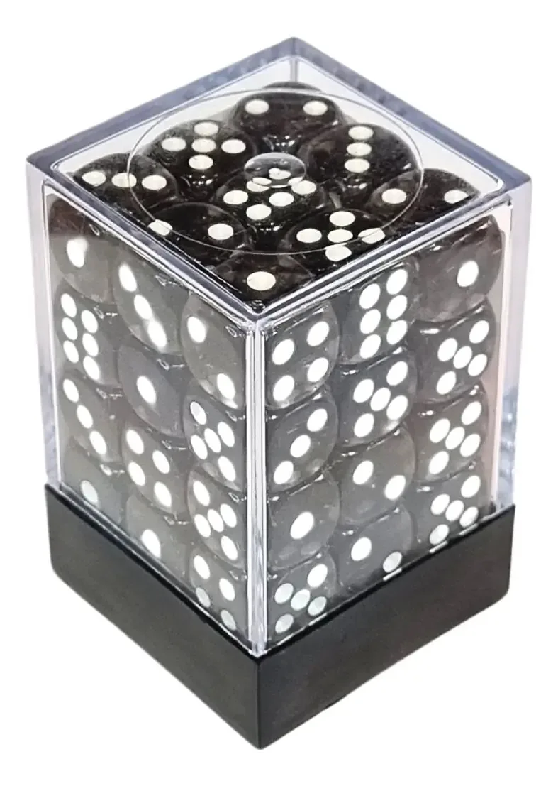 Central Dice Conjunto 36 Dados D6 Translúcido Preto E Branco