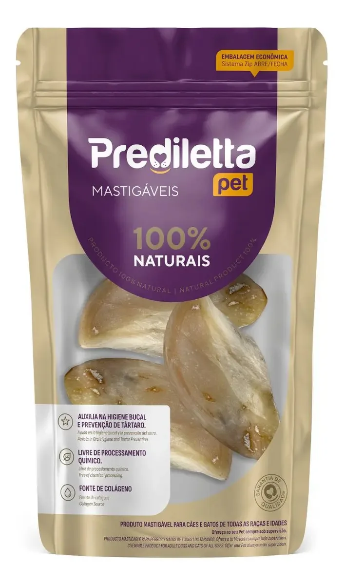 Cascos Bovinos Naturais Prediletta Mastigável p/ Cães Higiene Dental