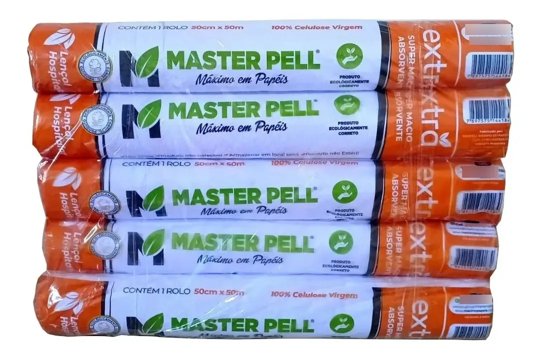 Lençol 50x50 Papel Maca Hospitalar Branco Com 10 Rolos
