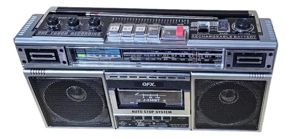 Rádio Um gravador de cassetes em Mp3 Fm Sw Sd Am Qfx J-22u Silver Color