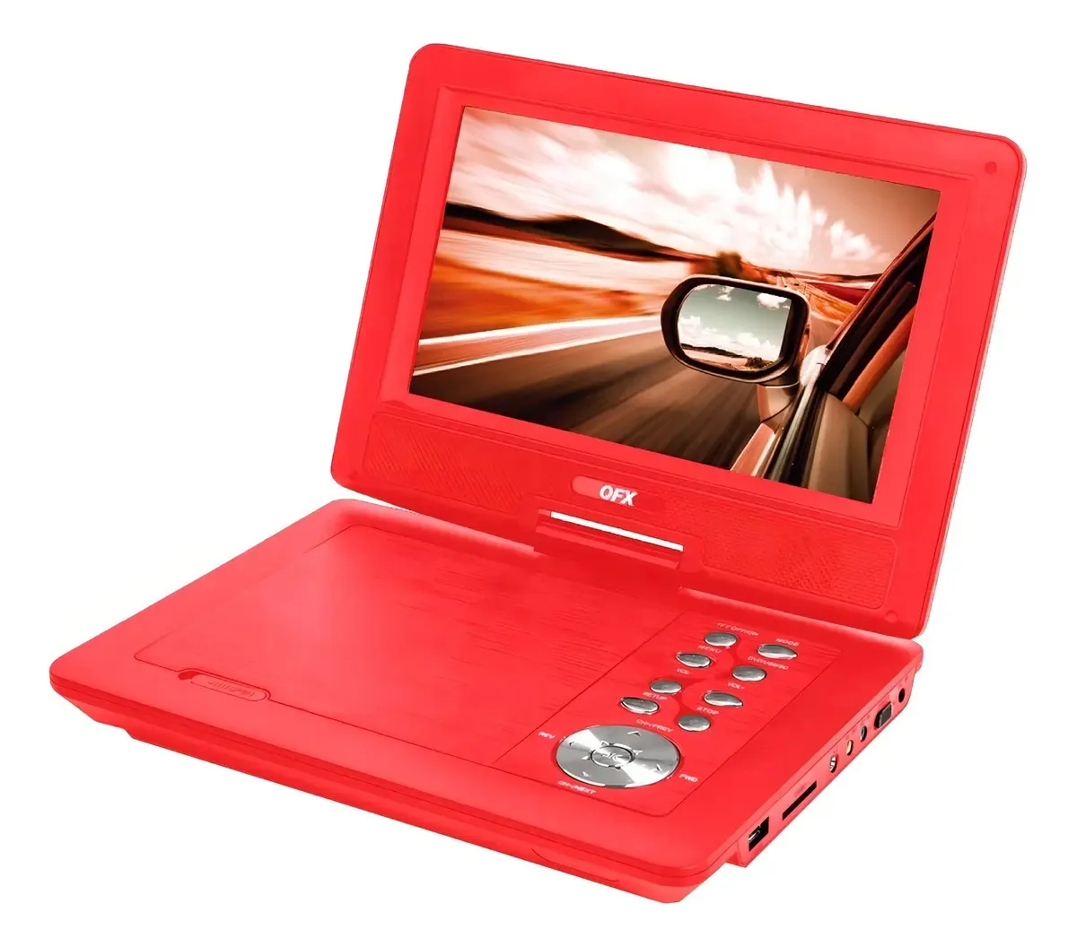 Leitor de DVD portátil, tela LCD, 9 jogos multimídia, cor vermelha
