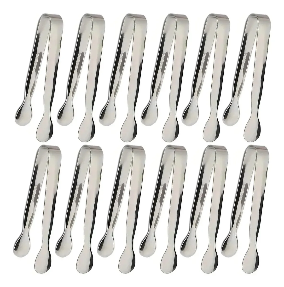 12 pinças de gelo, mini pinças de açúcar, aço inoxidável
