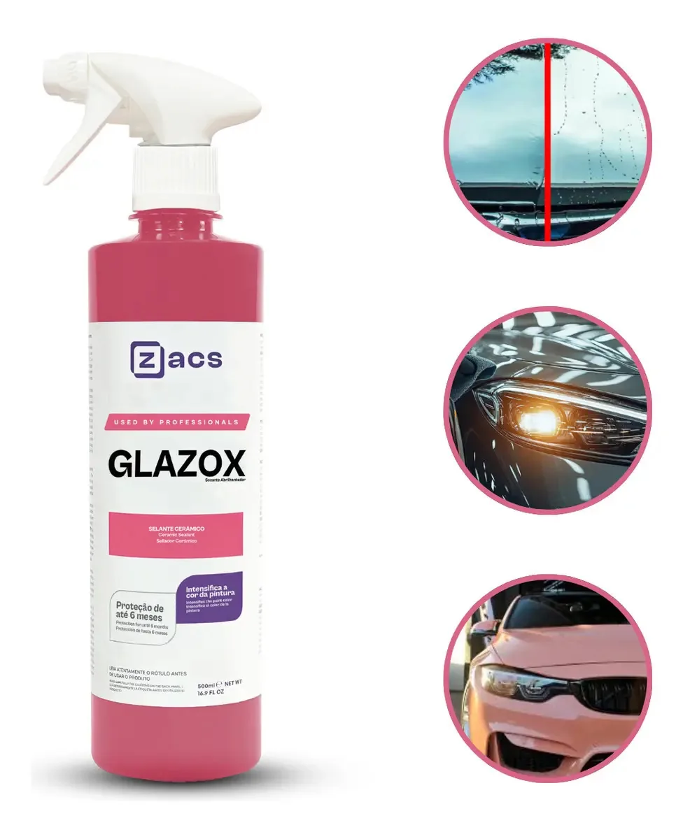 Selante Cerâmico Zacs Glazox 500ml Proteção E Brilho Pintura