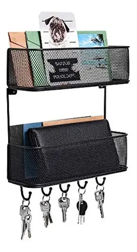 Pag Wall Mount Mail Organizer, cesta dupla, suspensa, letra S