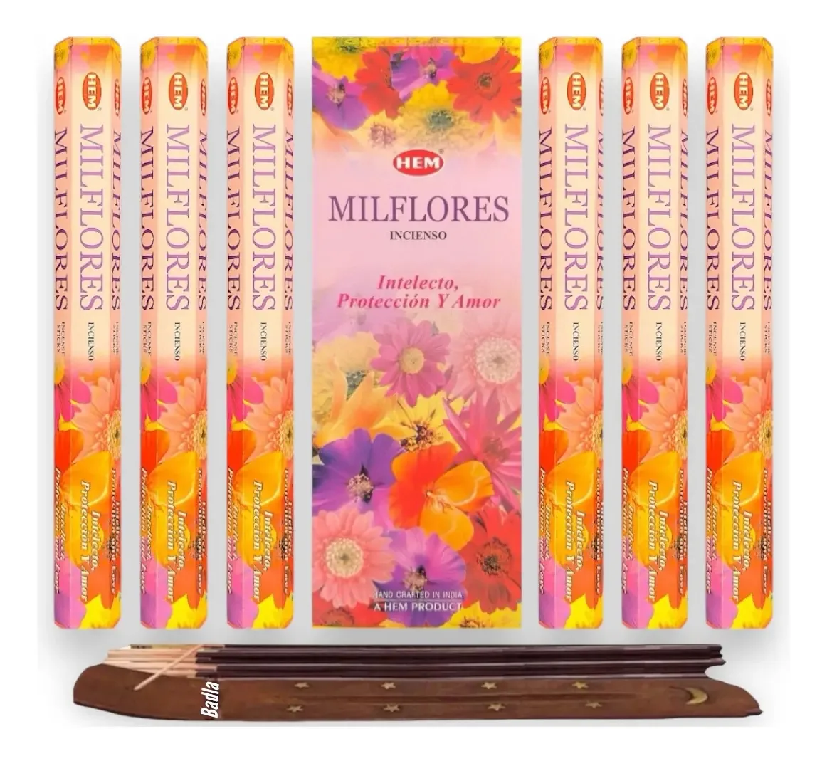 Hem Mayoreo Incense 120 palitos com porta-incenso Aromas Thousand Flower Fragrance