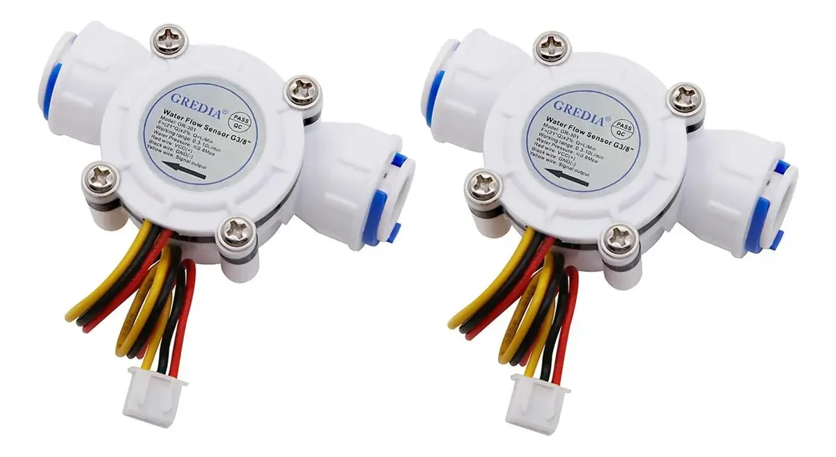 Medidor de fluido de pacote com sensor de fluxo de água de 3/8 polegadas
