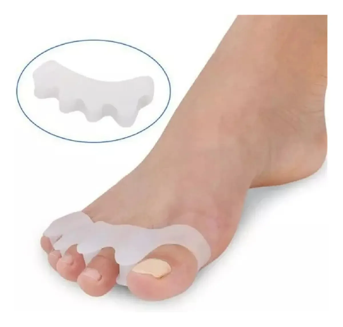 Kit Separador de Dedos de Silicone para Manicure e Pedicure com 2 Unidades