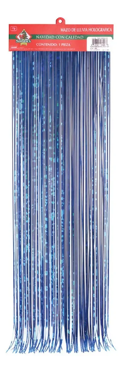 10 cortinas de chuva listradas Cortinas decorativas metálicas azuis
