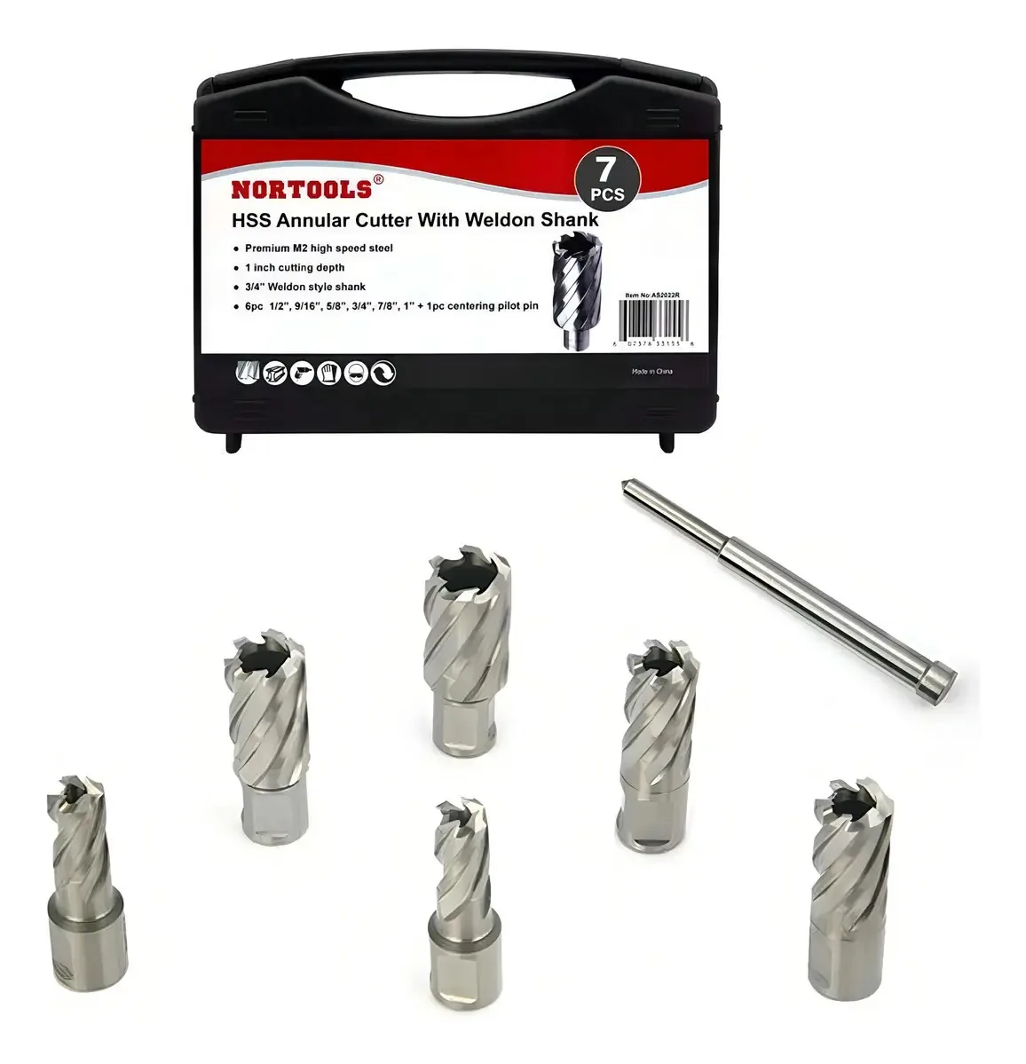 Cortadores anulares Nortools de 6 peças, para furadeira magnética