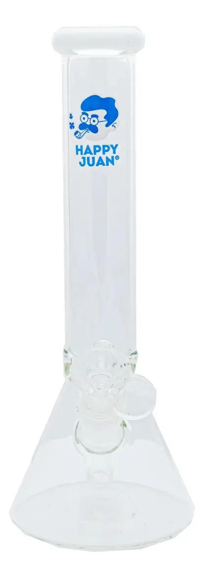 Catador de gelo branco Happy Juan Classic Thick Medium Pyrex Bong