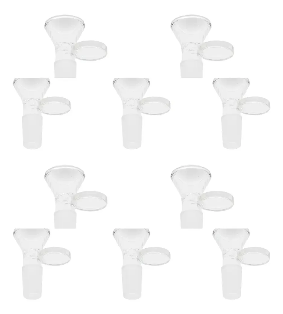 Bocal de reposição de tigela de 10 peças para bongo masculino Happy Juan de 14 mm, cor transparente e transparente