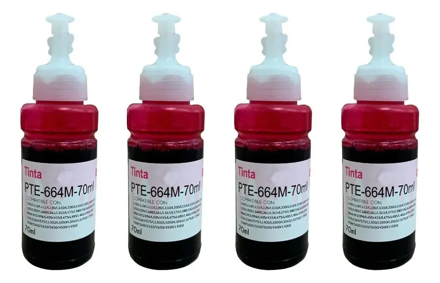 4 tintas magenta compatíveis com Epson T664m L110 L120 664