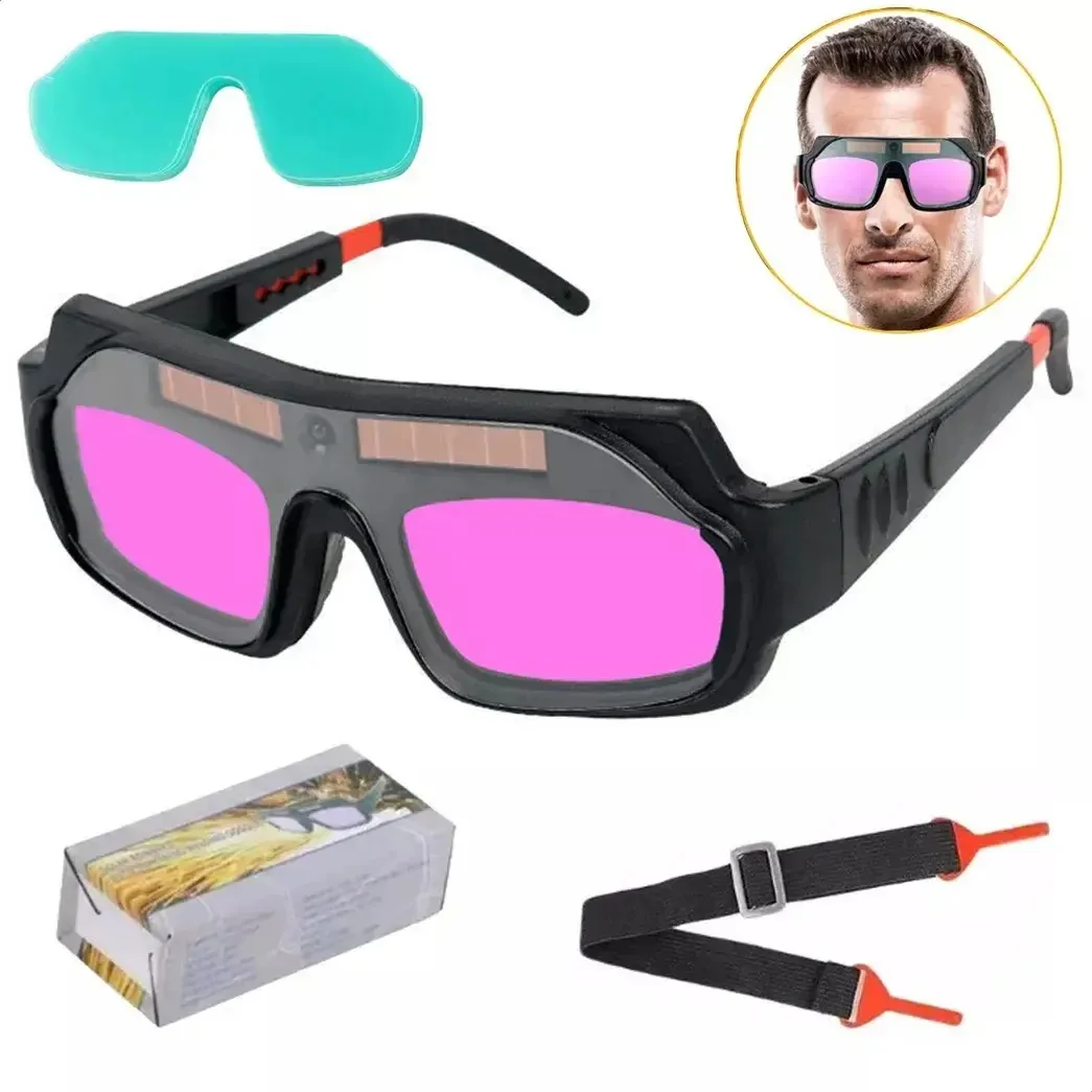 Savefree - Óculos de segurança para soldagem, lentes de soldagem com escurecimento automático, preto, 5 comprimidos de proteção