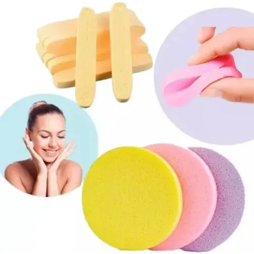 Esponja Facial Comprimida para Limpeza e Esfoliação 60 Peças