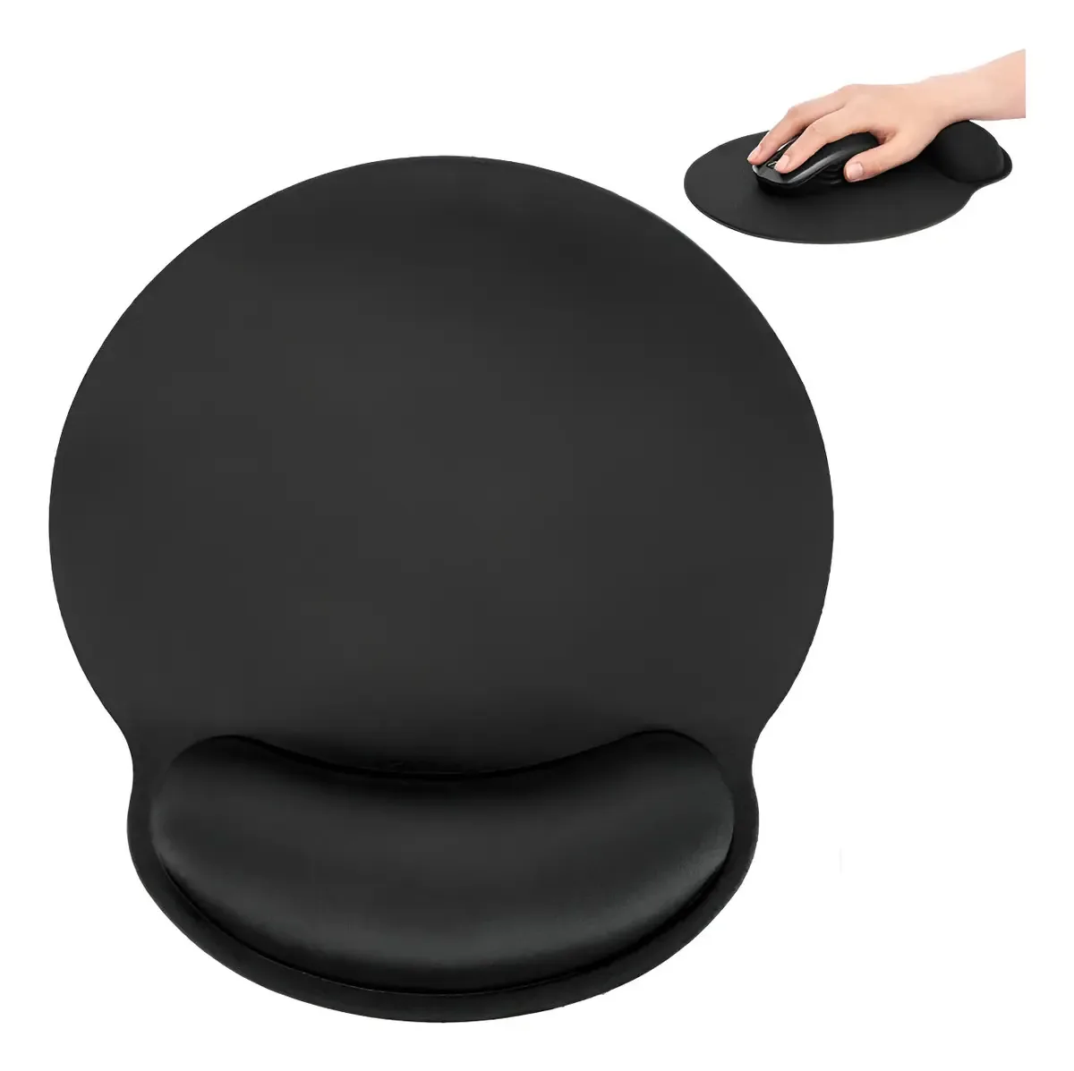 Tapete de mouse ergonômico antiderrapante para mouse - preto