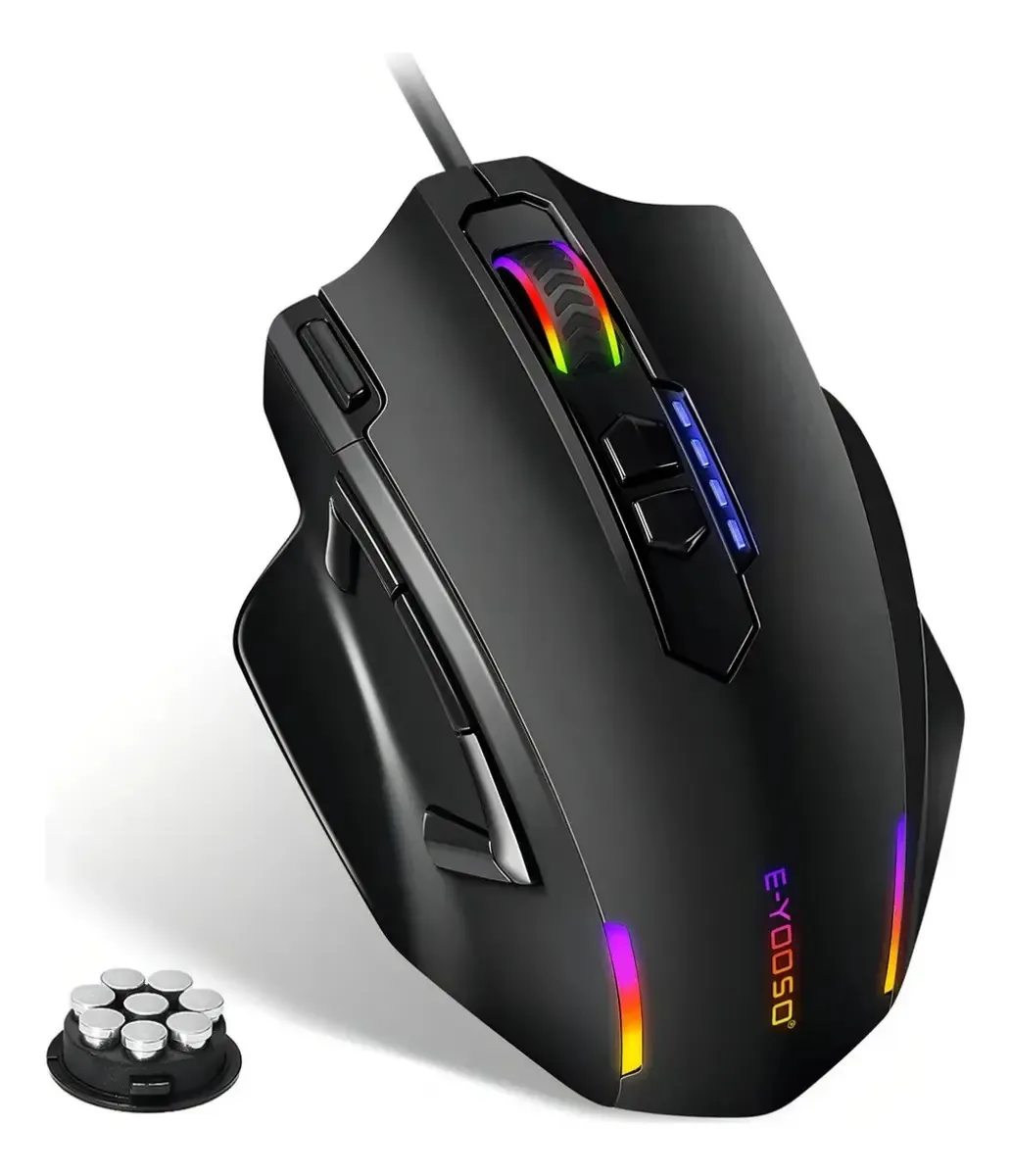 Mouse Convencional E-Yooso X41 Óptico com Fio e 12400 Dpi para Jogos